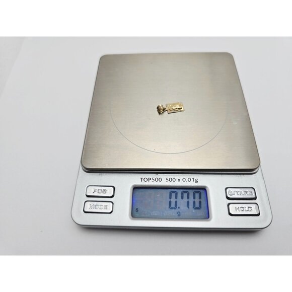 Unique 14K Karat Solid Yellow Gold Religious Rectangle Saint Mary Charm Pendant - Picture 12 of 12